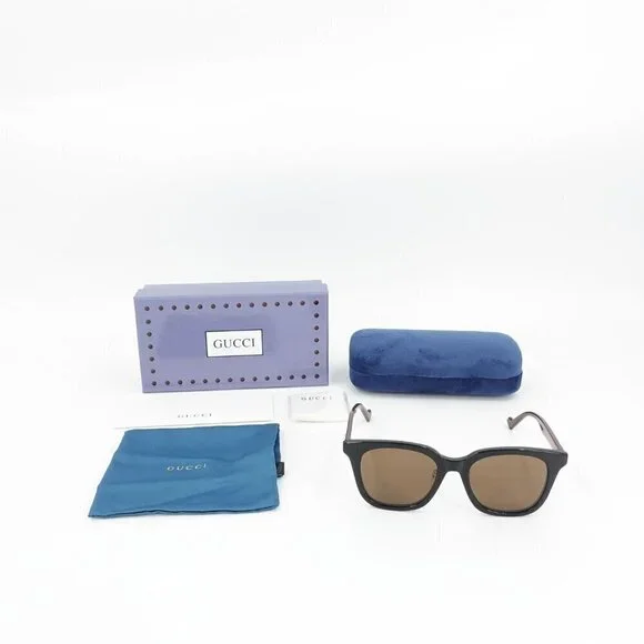 Gucci GG1000 Wayfarer Sunglasses Black Brown OS display picture 2